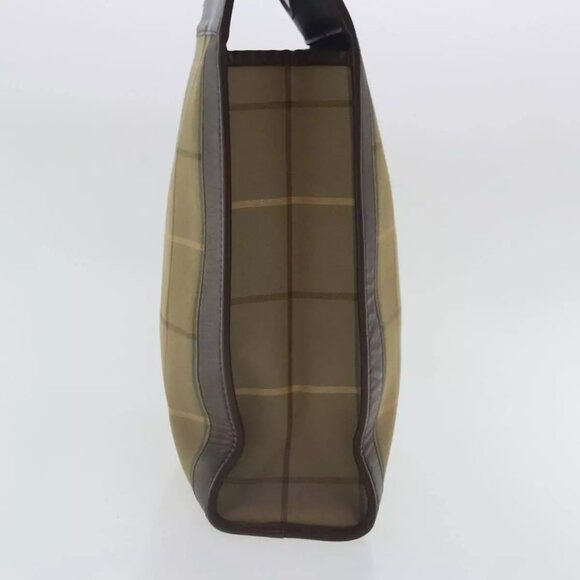Burberrys Nova Check Hand Bag Canvas Leather Brown Auth bs19196 - Picture 6 of 16
